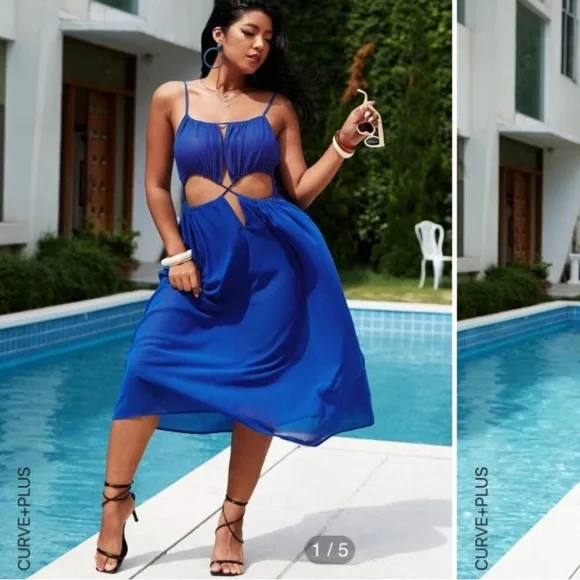 SHEIN | Dresses | Stunning Blue Shein Cut Out Dress